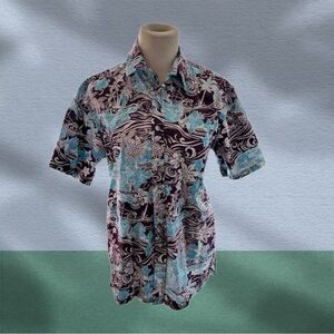 Tori Richard Bank Of Hawaii Uniform Aloha Shirt  Cotton Size S